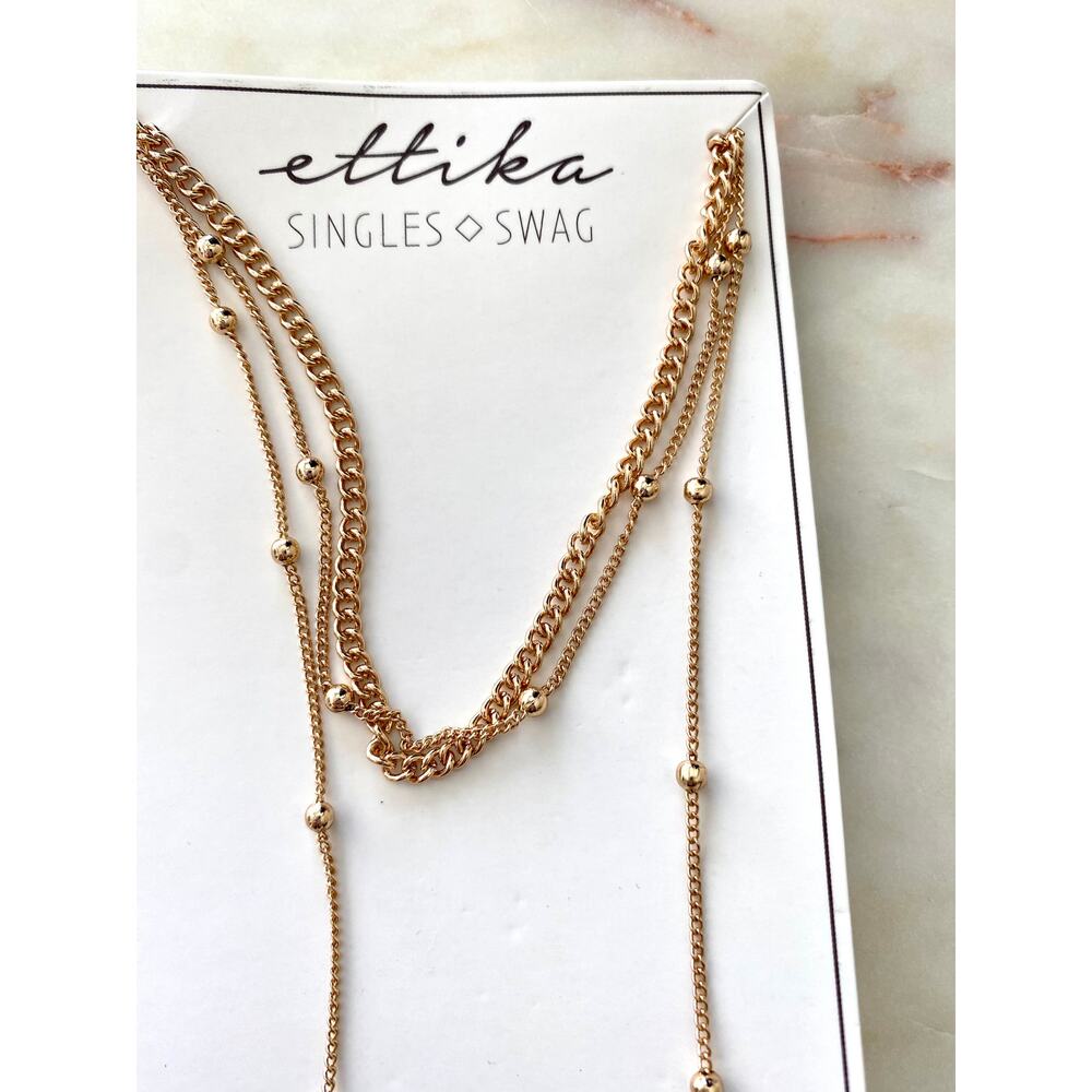 Ettika Revolve Gold Dangling Layer Necklace - Picture 5 of 6